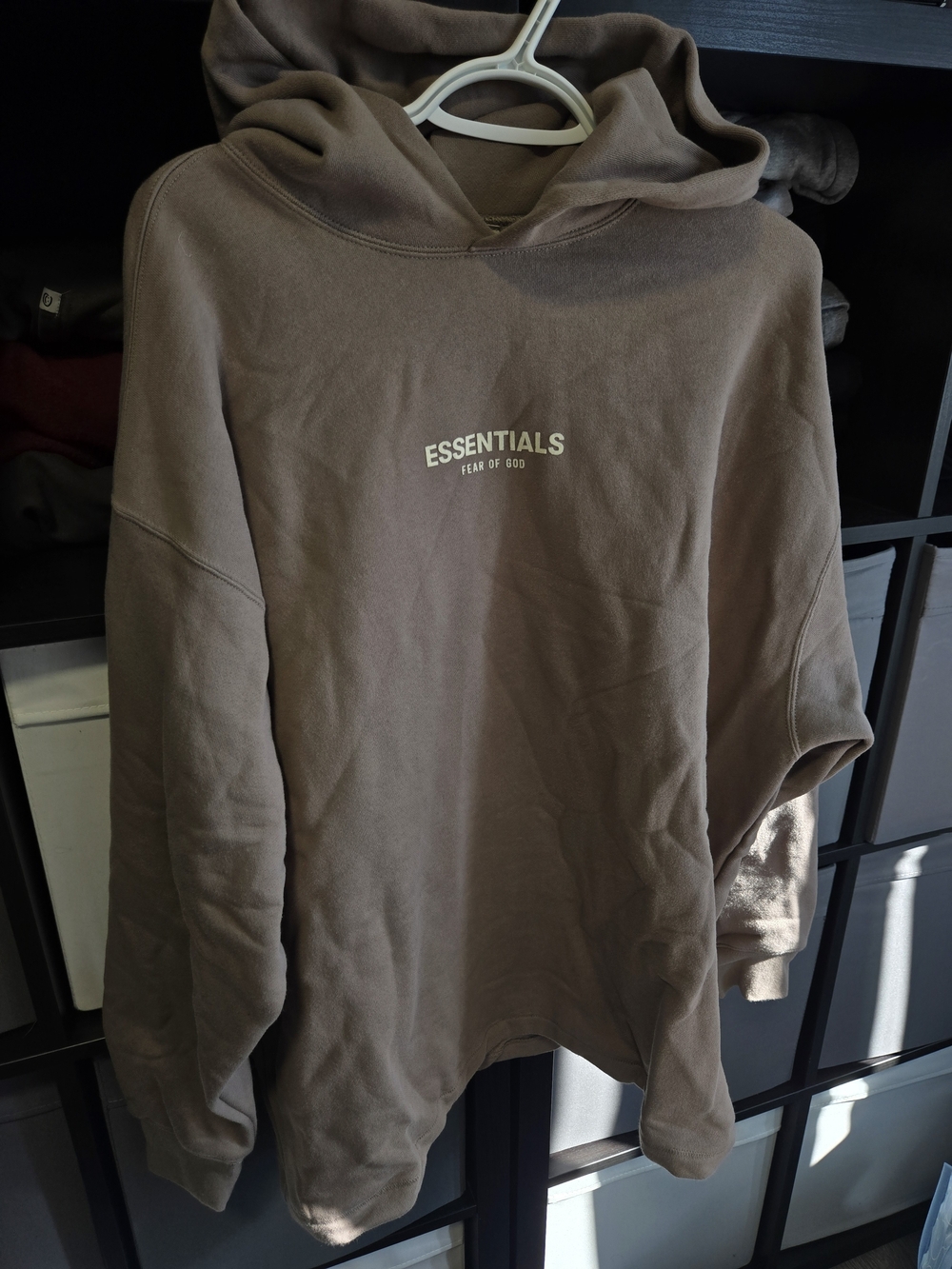 ESSENTIALS Fear of God Taupe Cotton Hoodie